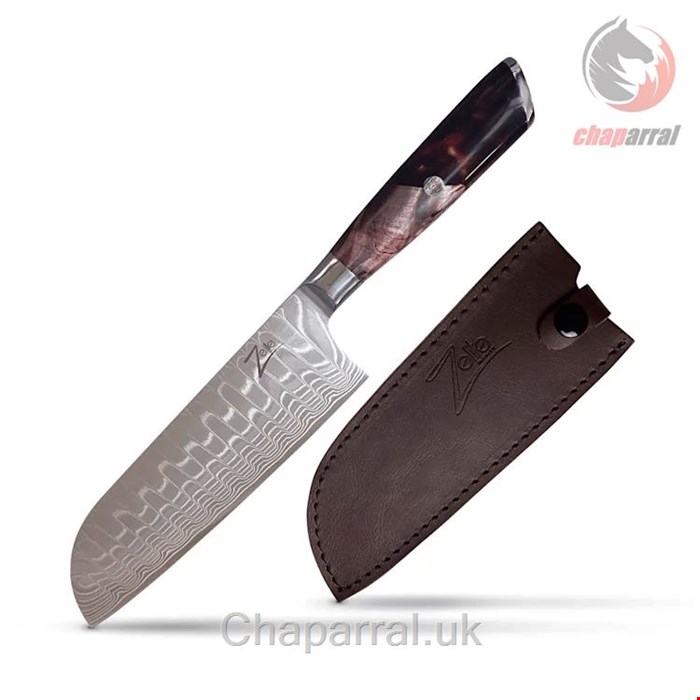 چاقو آشپزخانه 31.4 سانتیمتری زلیت آلمان Zelite Infinity by Klarstein Wave 7 Santokumesser Messer Braun