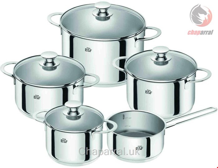 سرویس قابلمه 5 پارچه بی اس اف زولینگ آلمان BSF 74000 000 0 Bordeaux Kochgeschirrset 5 teilig