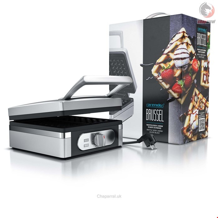 وافل ساز آرندو آلمان Arendo Waffeleisen-1400 W- Waffeleisen - Waffelautomat für 2 Waffeln à 8-5 - 14-5 cm