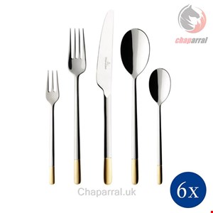 سرویس قاشق چنگال 30 پارچه ویلروی اند باخ آلمان Villeroy - Boch Ella Besteckset teilvergoldet 30-teilig