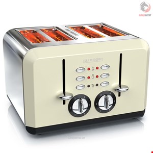 توستر آرندو آلمان Arendo Toaster-4 kurze Schlitze- für 4 Scheiben-1630 W- Automatik Toaster 