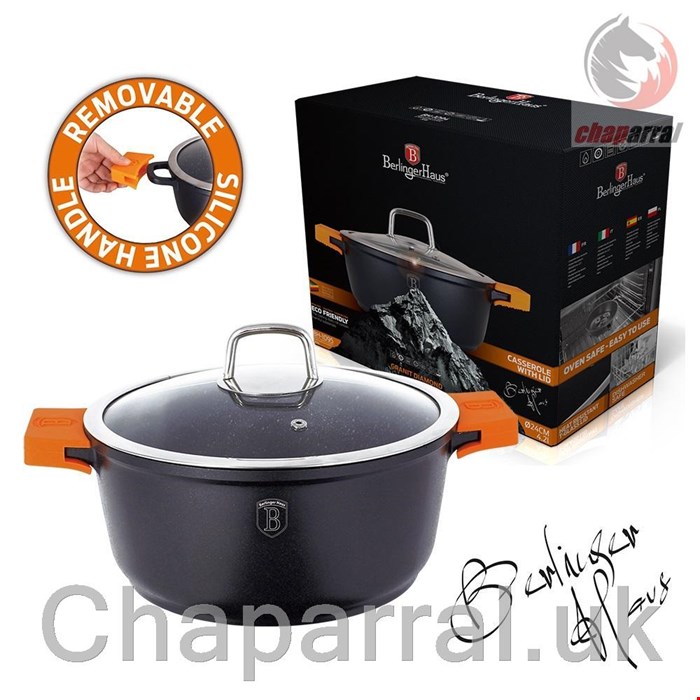 قابلمه گرانیت 32 سانت درب دار برلینگر هاوس مجارستان BerlingerHaus CASSEROLE 32 CM BERLINGER HAUS BH/1098N GRANITE DIAMOND LINE