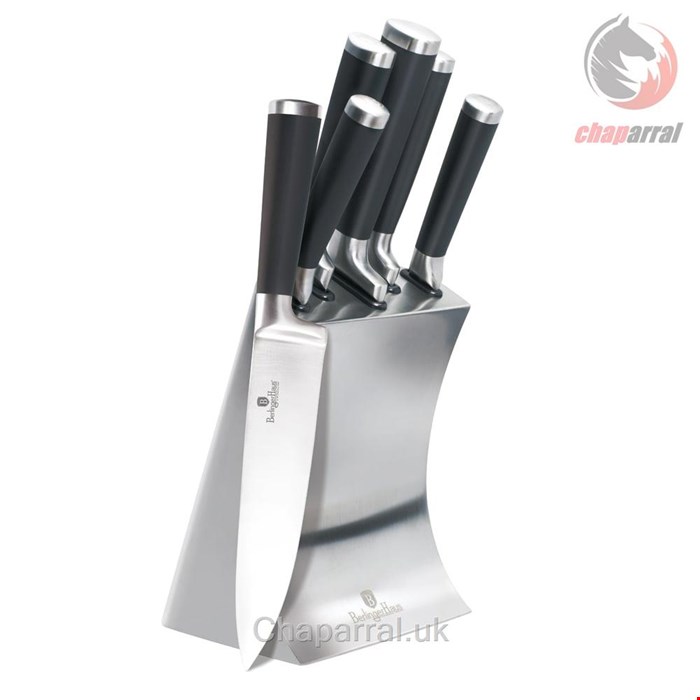 ست چاقو آشپزخانه 6 پارچه برلینگر هاوس مجارستان  BERLINGER HAUS KNIFE SET WITH STAND BH/2426 BLACK ROYAL LINE