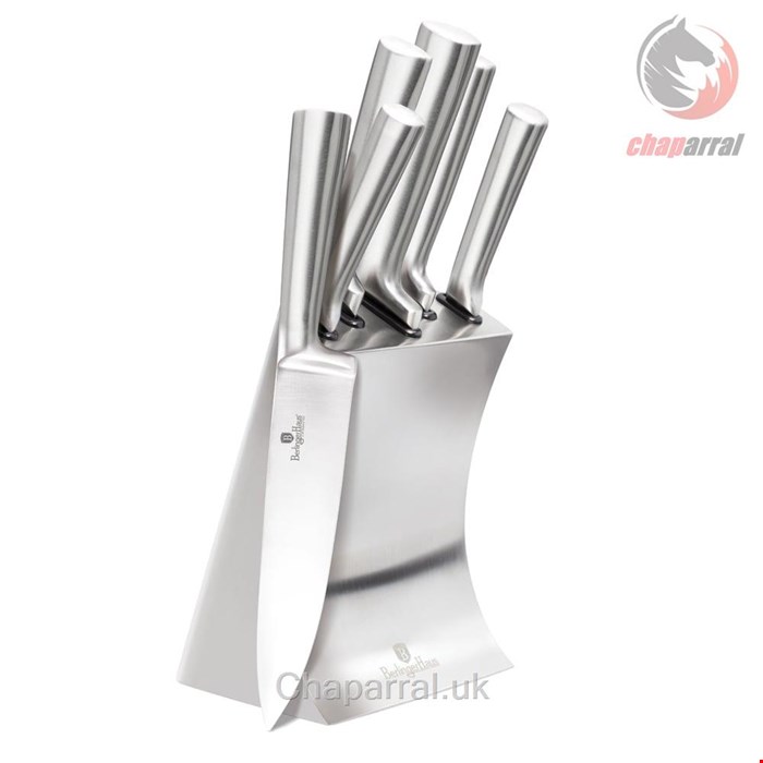 ست چاقو آشپزخانه 6 پارچه برلینگر هاوس مجارستان BERLINGER HAUS KNIFE SET WITH STAND  BH/2427 BLACK ROYAL LINE