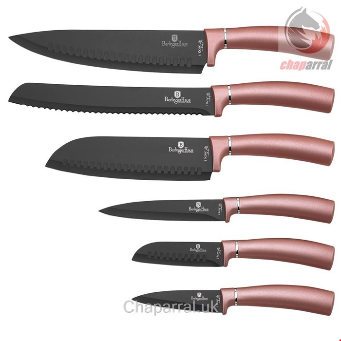 ست چاقو آشپزخانه 6 پارچه برلینگر هاوس مجارستان  BERLINGER HAUS 6-PIECE KNIFE SET BH-2513 I-ROSE COLLECTION
