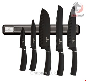 ست چاقو آشپزخانه 6 پارچه برلینگر هاوس مجارستان BERLINGER HAUS 6-PIECE KNIFE SET  BH/2536 BLACK SILVER COLLECTION