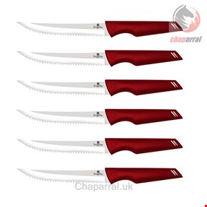 ست چاقو استیک آشپزخانه 6 پارچه برلینگر هاوس مجارستانBERLINGER HAUS STEAK KNIFE SET  BH-2781 BURGUNDY 
