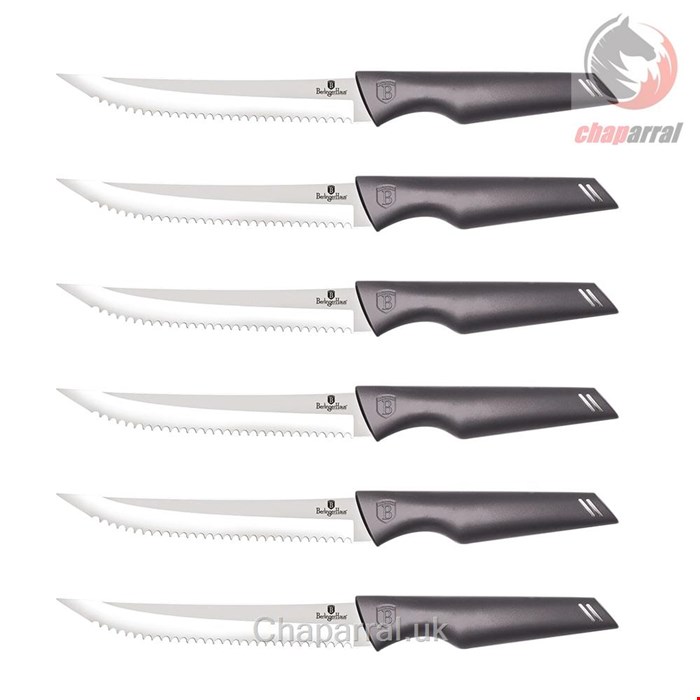 ست چاقو استیک آشپزخانه 6 پارچه برلینگر هاوس مجارستان  BERLINGER HAUS 6-PIECE STEAK KNIFE SET BH-2783 CARBON PRO COLLECTION