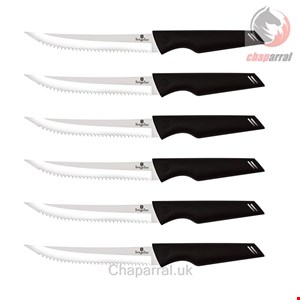 ست چاقو استیک آشپزخانه 6 پارچه برلینگر هاوس مجارستان BERLINGER HAUS STEAK KNIFE SET  BH-2787 BLACK SILVER COLLECTION