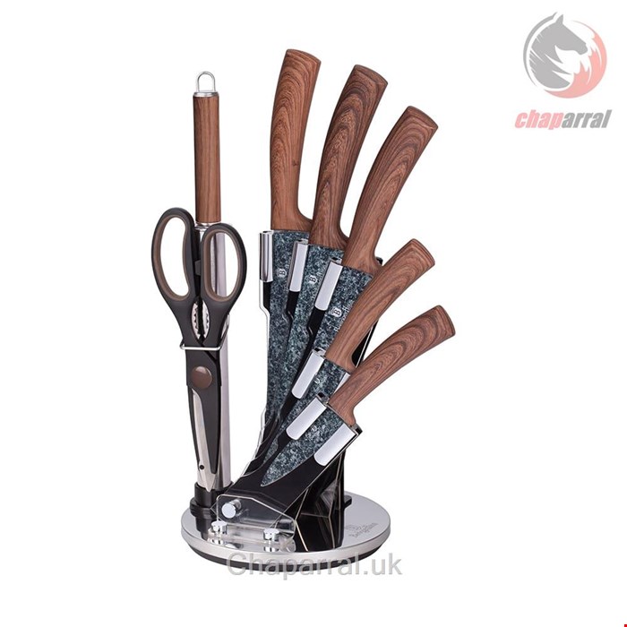 ست چاقو آشپزخانه 8 پارچه برلینگر هاوس مجارستان   BERLINGER HAUS 8-PIECE KNIFE SET WITH STAND BH/2836 FOREST LINE