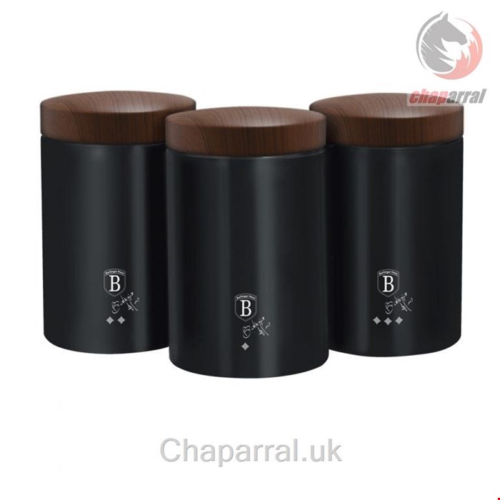 ست قوطی آشپزخانه برلینگر هاوس مجارستان Berlinger Haus Kitchen Canister Set  BH/6454 Ebony Rosewood Collection