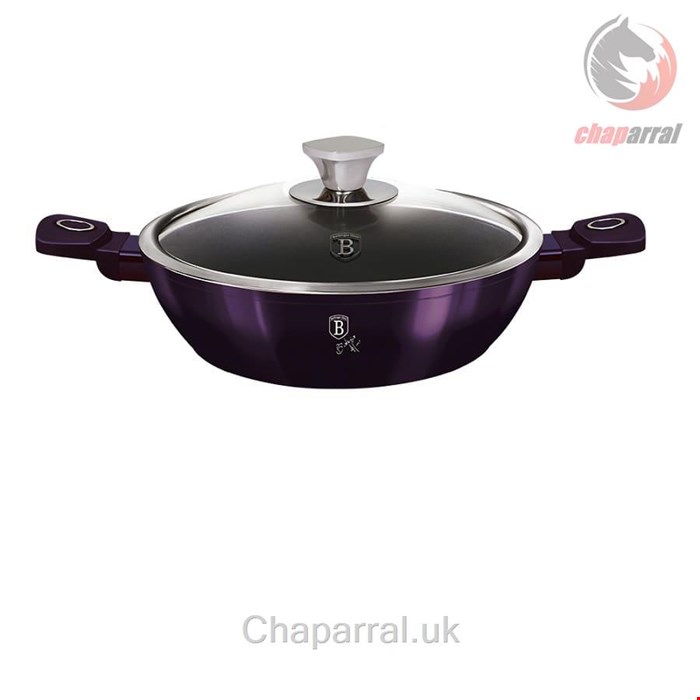 قابلمه کم عمق 28 سانت درب دار برلینگر هاوس مجارستان BerlingerHaus SHALLOW POT 28 CM BERLINGER HAUS BH/6632 PURPLE ECLIPSE COLLECTION