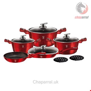 سرویس قابلمه ماهیتابه 11 پارچه برلینگر هاوس مجارستان BerlingerHaus COOKWARE SET BH/7142 METALLIC LINE BURGUNDY EDITION