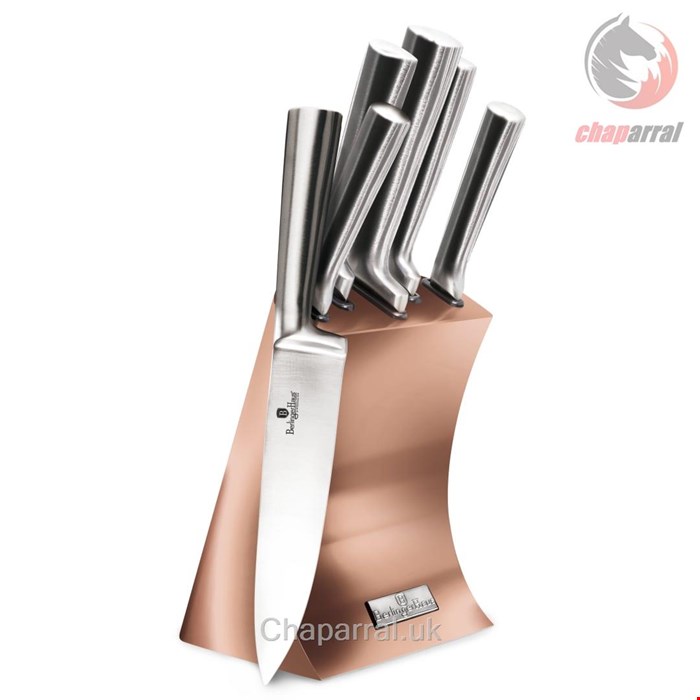 ست چاقو آشپزخانه 6 پارچه برلینگر هاوس مجارستان BERLINGER HAUS KNIFE SET WITH STAND  BH-2451 ROSE GOLD COLLECTION