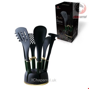 ست کفگیر ملاقه 7 پارچه برلینگر هاوس مجارستان Berlinger Haus Kitchen Utensils with Stand BH/6243 Emerald Collection
