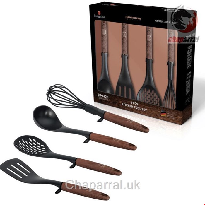 ست کفگیر ملاقه 4 پارچه برلینگر هاوس مجارستان Berlinger Haus Cooking Utensils  BH/6228 Ebony Rosewood Collection