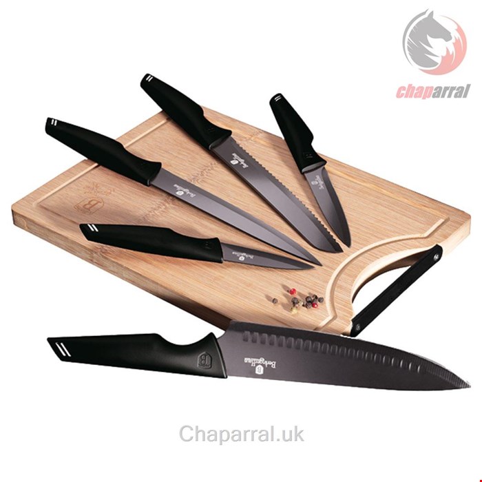 ست چاقو تخته برش بامبو برلینگر هاوس مجارستان  BERLINGER HAUS KNIFE SET / BAMBOO CUTTING BOARD BH-2709 BLACK