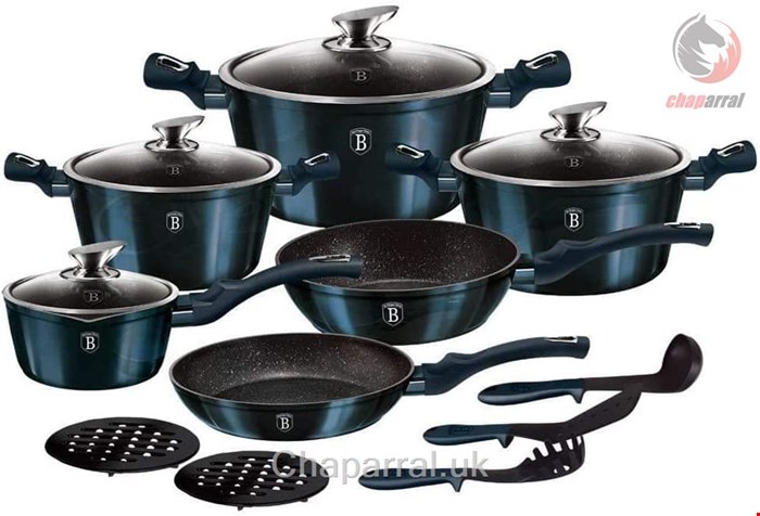 سرویس قابلمه 15 پارچه برلینگر هاوس مجارستان BerlingerHaus Copper Metallic Line Kochtopf-Set 15-teilig