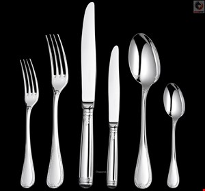 سرویس قاشق چنگال 110 پارچه با قاب سلطنتی کریستوفل فرانسه CHRISTOFLE 110-Piece Silver-Plated Flatware Set with Imperial Chest