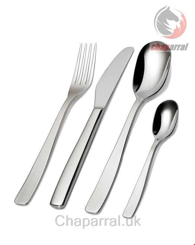 سرویس قاشق چنگال 24 پارچه السی ایتالیا Alessi KnifeForkSpoon 24-teilig 18/10 poliert mit Zylinderblockmesser