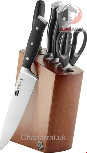ست چاقو آشپزخانه 7 پارچه بالرینی Ballarini Savuto Nero Messerblock 7-teilig Holz