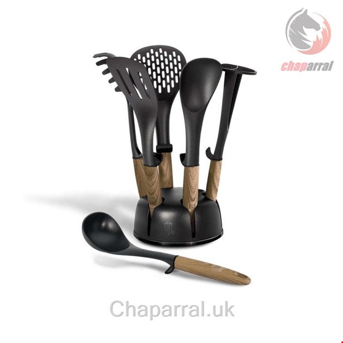 ست کفگیر ملاقه 7 پارچه برلینگر هاوس مجارستان Berlinger Haus Kitchen Utensils with Stand BH/6220 Ebony Maple Collection
