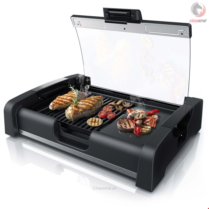 گریل باربیکیو آرندو آلمان Arendo Tischgrill- Gourmet Tischgrill mit Glasabdeckung Elektrogrill 1650W