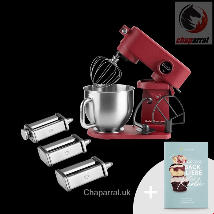 غذا ساز پاستا ساز اسپرینگلن آلمان  Springlane Karla Küchenmaschine inkl- Nudel-Aufsatz/rot
