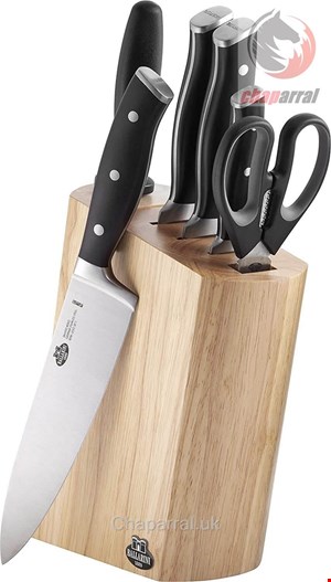 ست چاقو آشپزخانه 7 پارچه بالرینی ایتالیا Ballarini Savuto Nero Messerblock 7-teilig Holz