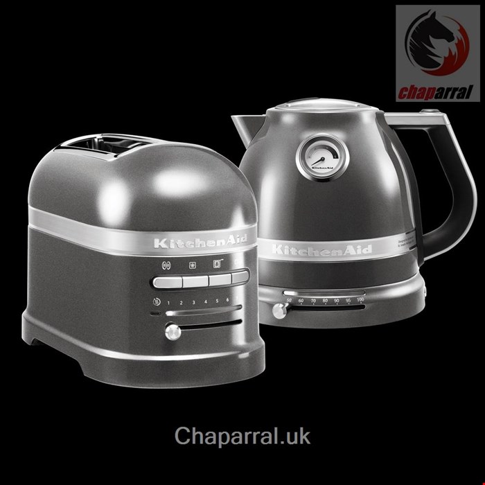 ست کتری برقی و توستر اتومات کیچن اید آمریکا KitchenAid ARTISAN FRÜHSTÜCKSSET-TOASTER FÜR 2 SCHEIBEN/Medaillon-Silber 
