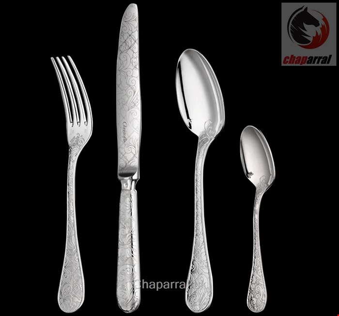 سرویس قاشق چنگال 48 پارچه با روکش نقره کریستوفل فرانسه CHRISTOFLE 48-Piece Silver-Plated Flatware Set with Free Chest