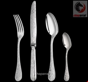 سرویس قاشق چنگال 24 پارچه با روکش نقره کریستوفل فرانسه CHRISTOFLE 24-Piece Silver-Plated Flatware Set with Free Chest