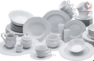سرویس غذاخوری چینی آریان 62 پارچه 8 نفره کراتیبل CreaTable Kombiservice Arianne (61-tlg), Porzellan, Service, weiß