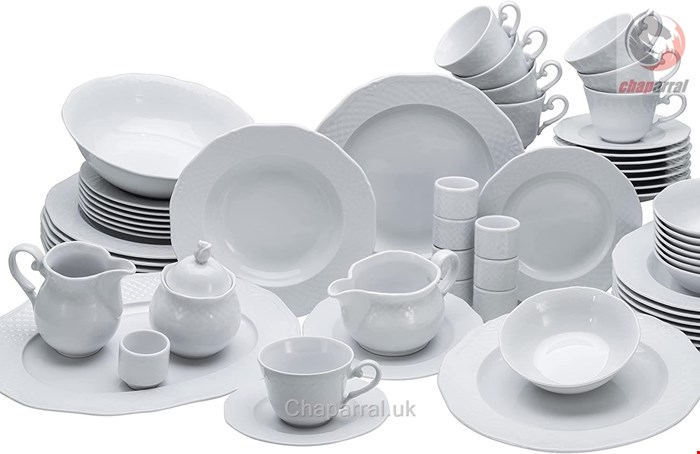 سرویس غذاخوری چینی آریان 62 پارچه 8 نفره کراتیبل CreaTable Kombiservice Arianne (61-tlg), Porzellan, Service, weiß