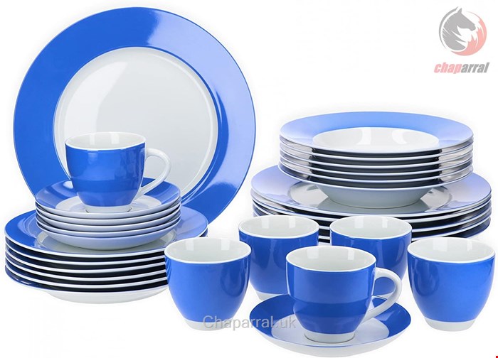 سرویس غذاخوری چینی 30 پارچه 6 نفره ون ول اسکاندیناوی  Van Well Dinner Service 30 Pieces For 6 people Vario porcelain series - Blau