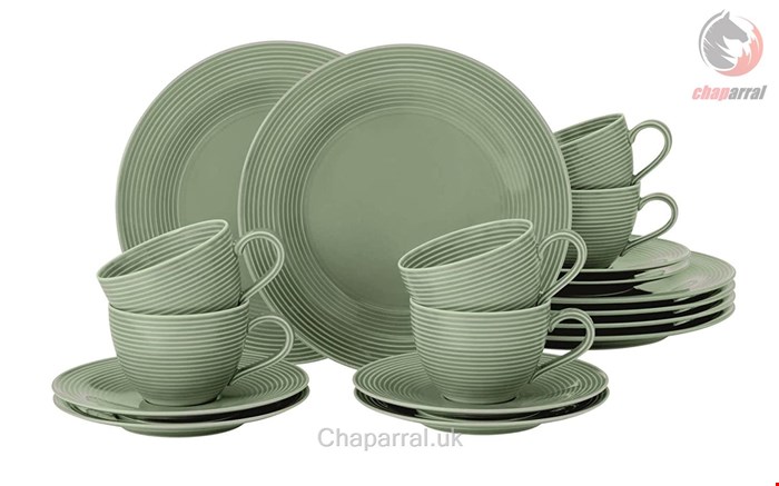 سرویس قهوه خوری چینی 18 پارچه 6 نفره سلتمن ویدن آلمان Seltmann Weiden Kaffeeservice Beat Green (18-tlg.)