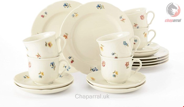 سرویس قهوه خوری چینی 18 پارچه 6 نفره سلتمن ویدن آلمان Seltmann Weiden Marie Luise Kaffeeservice 18 tlg. Blütenmeer