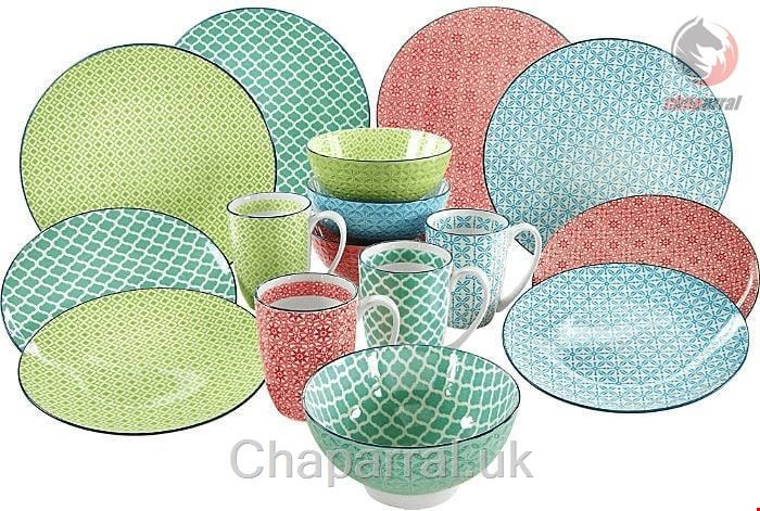 سرویس غذاخوری سرامیک 16 پارچه 4 نفره کراتیبل CreaTable Mediterran Kombiservice 16-teilig