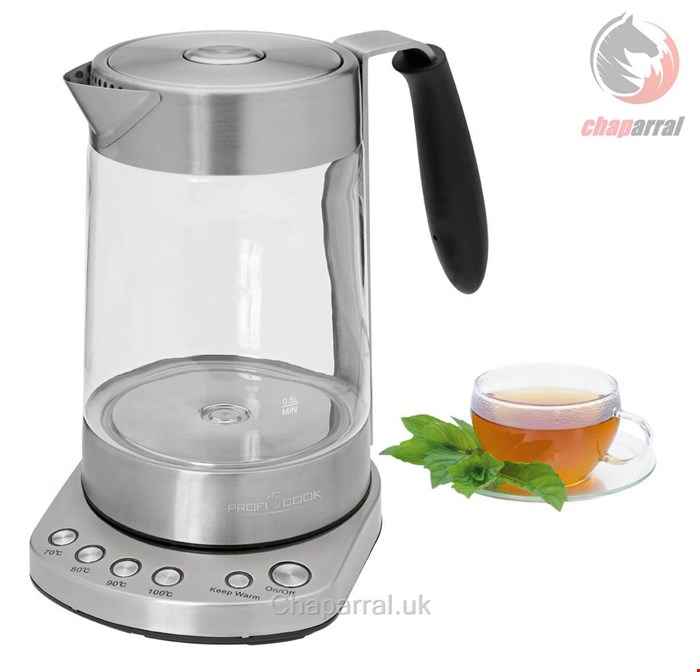 چایی ساز پروفی کوک آلمان ProfiCook Glas Tee Wasserkocher 2 in 1 PC-WKS 1020 G
