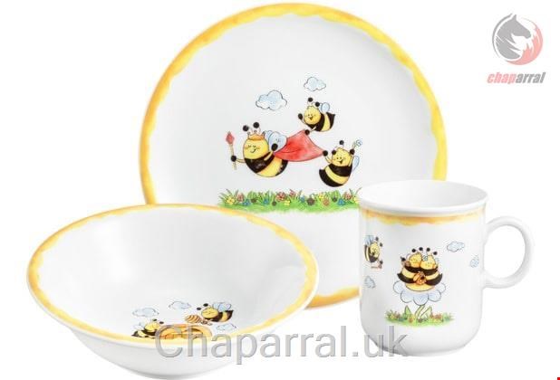سرویس غذاخوری چینی بچگانه 3 پارچه سلتمن ویدن آلمان Seltmann Weiden Kindergeschirr-Set Compact (3-tlg), Porzellan,Fleißige Bienchen