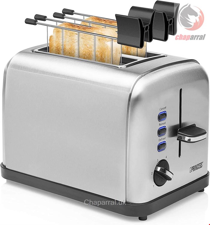 توستر پرینسس هلند Princess Edelstahl Toaster mit zwei Schlitze – herausnehmbares Krümmelfach - 142354