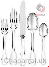 سرویس قاشق چنگال 24 پارچه با روکش نقره کریستوفل فرانسه CHRISTOFLE CLUNY 24-Piece Silver-Plated Flatware Set with Free Chest