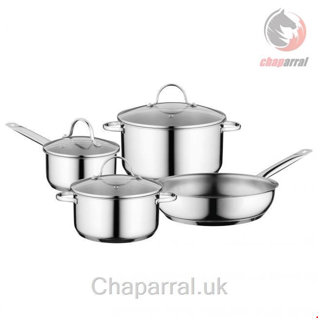 سرویس قابلمه ماهیتابه 7 پارچه برگهف بلژیک Berghoff Kochgeschirr-Set 7-tlg. Comfort - Essentials