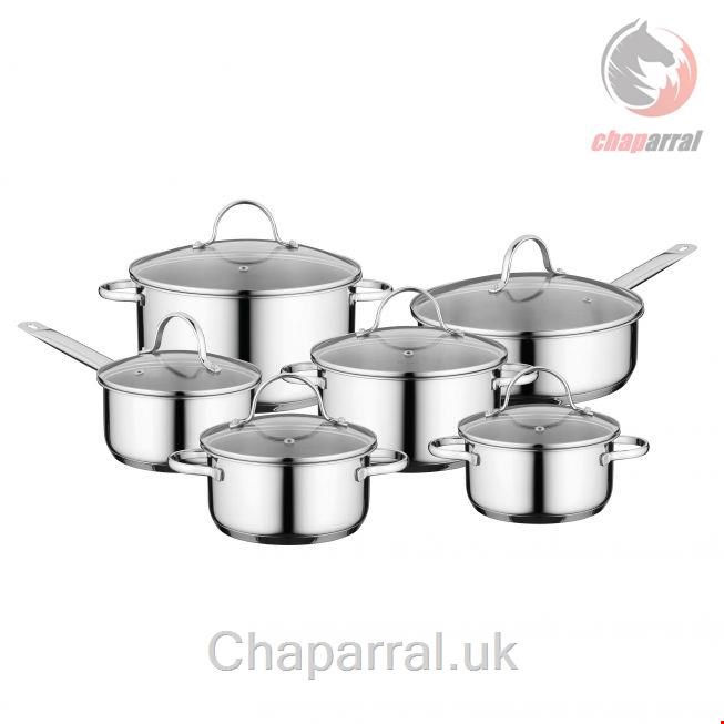 سرویس قابلمه ماهیتابه 12 پارچه برگهف بلژیک Berghoff Kochgeschirr-Set 12-tlg. Comfort - Essentials
