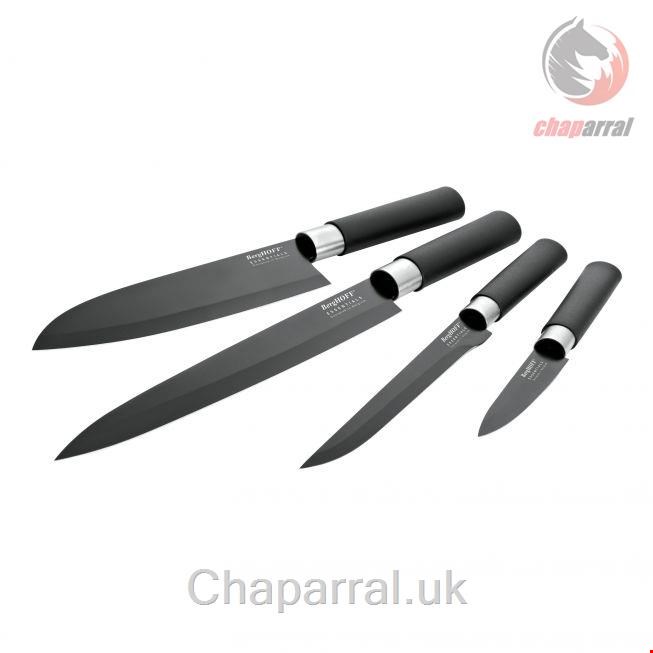 ست چاقو آشپزخانه 4 پارچه برگهف بلژیک Berghoff Messer-Set schwarz 4-teilig - Essentials