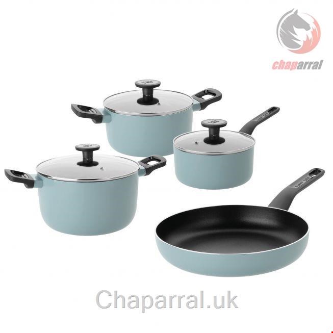 سرویس قابلمه ماهیتابه 7 پارچه برگهف بلژیک Berghoff Kochgeschirr-Set 7-tlg. Slate - Leo