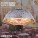  بخاری برقی مادون قرمز سقفی آربوس Arebos Heizstrahler Decken-Heizstrahler- Balkonheizer/ Zeltheizer/Terrassenstrahler/2 Heizstufen 750 W / 1500 W