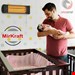  بخاری برقی مادون قرمز دیواری میرکرافت MirKraft Heizstrahler Essby Wickeltischstrahler baby Heizstrahler 1800 watt
