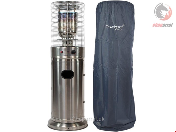 بخاری برقی گازی تریدگارد Traedgard Design Heizstrahler-Kompakt Midi Edelstahl- mit hochwertiger Wetterschutzhülle