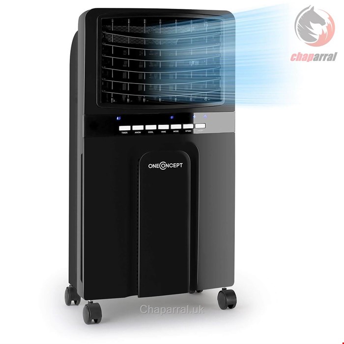 کولر آبی فن رطوبت ساز ریموت دار محفظه یخ دار وان کانسپت ONECONCEPT Ventilatorkombigerät Baltic Black 3-in-1 Luftkühler 